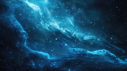 Fototapeta premium A blue sky with stars and a galaxy