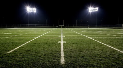 Fototapeta premium Nighttime Football Field