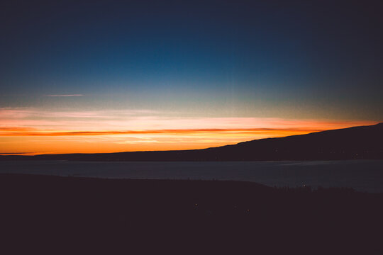 A sunset in the mountains in Calafate Argentina Patagonia