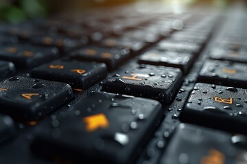 Close up of black arrow keys on computer keyboard, essential for controlling movement