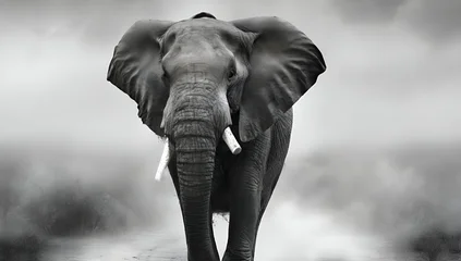 Tableau sur plexiglas Le salon Big tusker Elephant in Tanzania, Generative AI  © Wahab