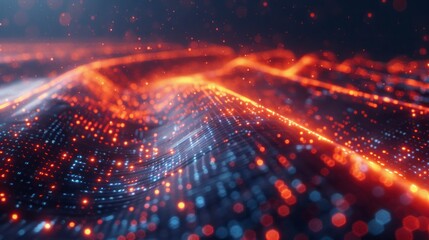 Fototapeta premium Digital data stream, symbolizing the flow of information and financial transactions in the digital world.