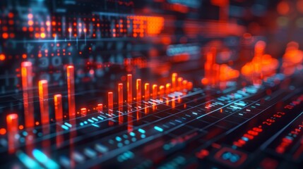 Financial data charts, symbolizing the analysis and prediction of market trends and investment strategies.