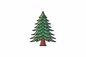 Spruce Tree Tattoo Design Vector Illustration | SVG & Cricut Files | Vector Clipart & T-Shirt Graphics