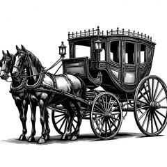 Naklejka premium Old Horse-Drawn Carriage