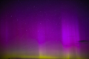 northern lights purple sky at night, red sky