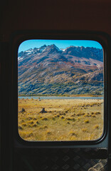 Naklejka premium mountain view from the window patagonia