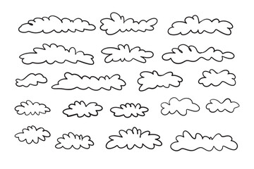 Doodle line cloud hand drawn in the sky