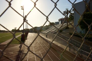track lanes around the high school football field