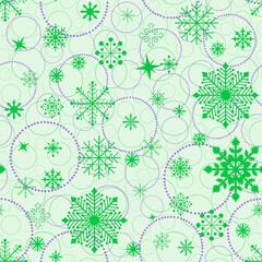 Christmas ice scribble seamless snowflakes pattern for wrapping paper
