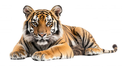 Obraz premium siberian tiger isolated on white and transparent background