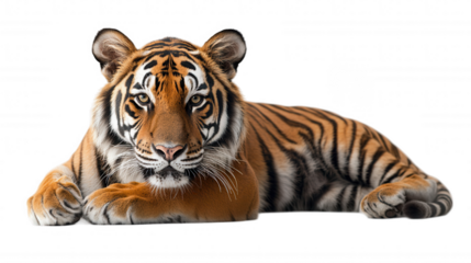 bengal tiger isolated on white and transparent background