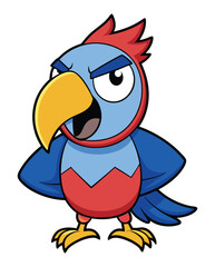 A angry parrot cartoon vector illustration