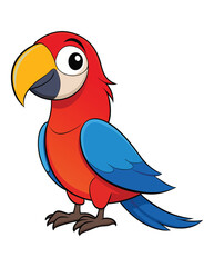 Parrot cartoon vector illustration