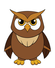 Owl cartoon character design illustration