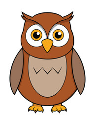 Owl cartoon character design illustration