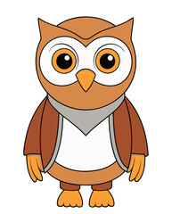 Owl cartoon character design illustration