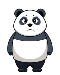 Naklejka premium A sad panda cartoon vector illustration