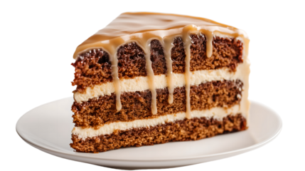 gingerbread cake with multiple layers, Transparent background