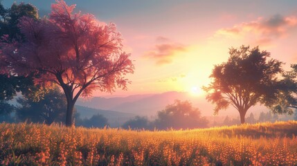 Free good morning scene wallpaper background photo