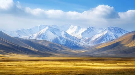 Fototapeta premium Snowy Pambak scenery in spring