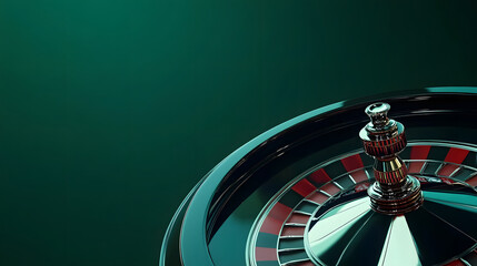 Roulette wheel close up in neon light. Casino concept. Generative AI	