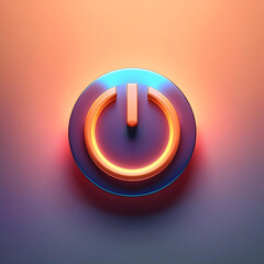 On and off button 3d icon. Click symbol. Turning on the device.