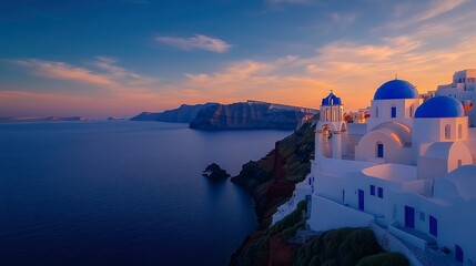 Sunset In Santorini, Oias Whitewashed Beauty Glows