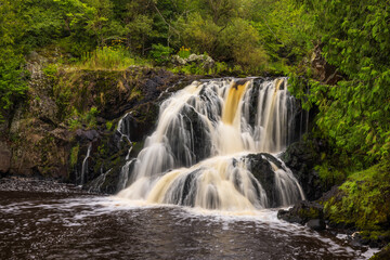 Interstate Falls - A scenic waterfall landscape on the border of Wisconsin and Michigan.