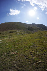 Walking in Spain, Pyrenees mountains in summer
