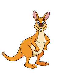 A kangaroo cartoon character design illustration