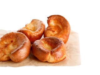 Tasty Yorkshire pudding isolated on white background