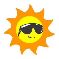 sun with glasses and smile