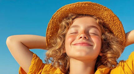 Beautiful Girl Resting On Beach, Enjoying The Sun And Sand
