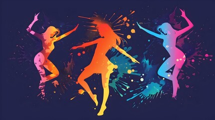 Dance logo vector design symbol,icon. Concept for dance club, dance studio. Gym, fitness, running trainer vector colorful logo. Active Fitness, sport, dance web icon and symbol