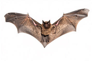Fototapeta premium Bat with Open Wings on White Background
