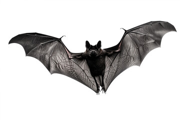 Fototapeta premium Bat with Open Wings on White Background