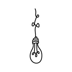 Hand drawn, handmade lightbulb - EPS Vector