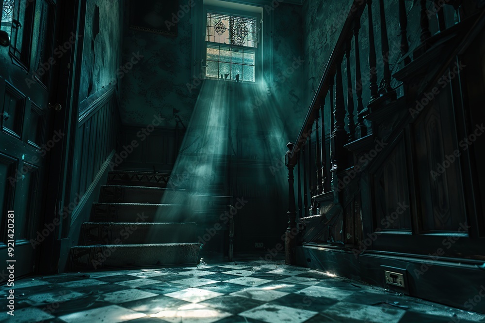 Wall mural a ray of light in a haunted house