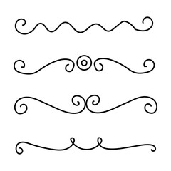 Set of hand drawn underlines. Hand made doodles EPS Vector
