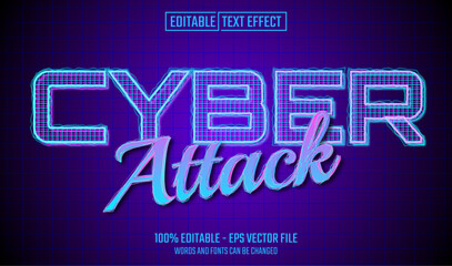 cyber attack editable text effect