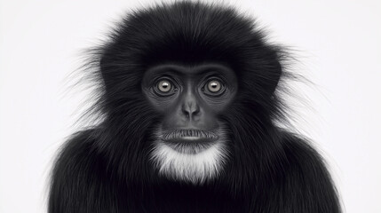 Obraz premium black gibbon isolated on white 