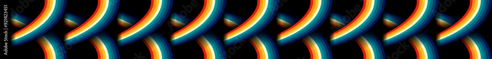 Poster retro line decoration curve elements graphic design abstract background