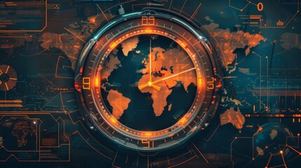 A world clock showcasing different time zones emphasizing the challenges and opportunities of global operations