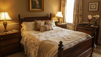 A cozy guest room with a comfortable bed, soft linens, and thoughtful amenities, ensuring a welcoming stay for visitors.