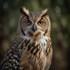Obraz premium Majestic owl a symbol of wisdom and mystery keeping its secrets in the darkness