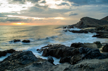 sunset over the sea
