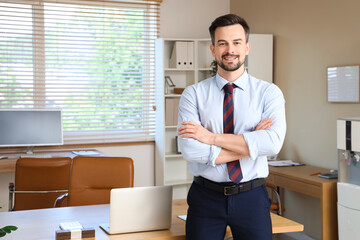 Portrait of male accountant in office