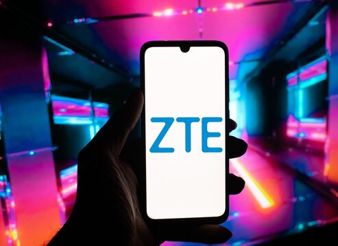 Photo of ZTE logo displayed on a smartphone screen, Brazil August 2024