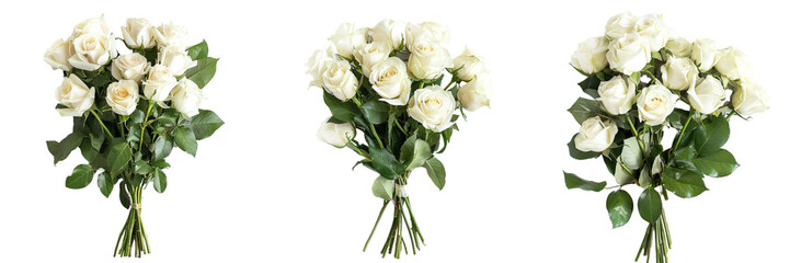 Untitled design - A set of White roses from a wedding bouquet separated and elegantly isolated on a transparent background (5)